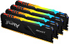 Память оперативная/ Kingston 64GB 2666MT/c DDR4 CL16 DIMM (Kit of 4) FURY Beast RGB