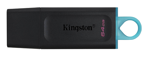 kingston flash drive 64gb usb3.2 gen 1 datatraveler exodia (black + teal)