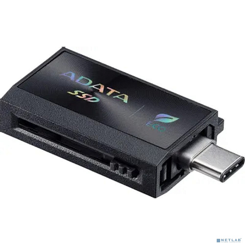 Твердотельный накопитель/ ADATA External SSD SC730, 1000GB, Type-C, Type-A, USB 3.2 Gen2, R/W 600/600 MB/s, 36.8x23.8x9.7mm, Black (5 лет)