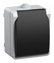 Розетка силов. IEK Форс ERS12-K03-16-54-DC одинар. откр. зазем. штор. крыш. IP54 серый/черный (упак.:1шт)