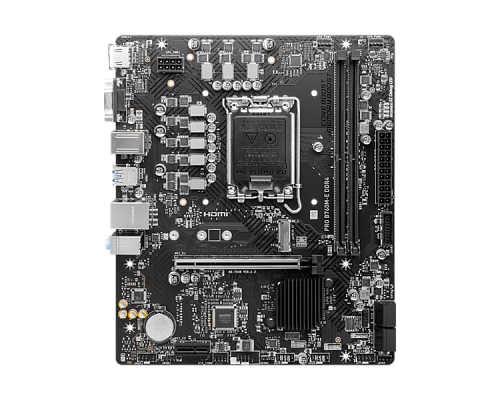 Материнская плата MSI PRO B760M-E DDR4 LGA1700,2DDR4,1PCI-Ex16,1PCI-Ex1,1M.2 Gen4,4SATA3.0,4USB3