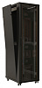 Шкаф коммутационный Hyperline (TTB-4266-AS-RAL9004) напольный 42U 600x600мм пер.дв.стекл задн.дв.спл.стал.лист 800кг черный 510мм 2055мм IP20 сталь