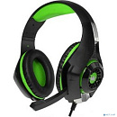CROWN CMGH-101T Black&green (Подключение jack 3.5мм 4pin+ адаптер 2*jack spk+mic,Частотныи? диапазон: 20Гц-20,000 Гц ,Кабель 2.1м,Размер D 250мм, регу