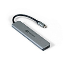 Exegate EX293983RUS Док-станция ExeGate DUB-21C/PD/CR/H (кабель-адаптер USB Type-C --> 2xUSB3.0 + Card Reader + PD 100W + HDMI 4K@60Hz, Plug&Play, сер