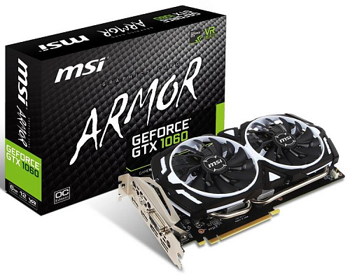Видеокарта PCIE16 GTX1060 6GB GDDR5 GTX 1060 ARMOR 6G OCV1 MSI