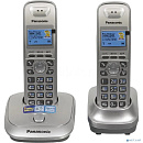 Panasonic KX-TG2512RUN (платиновый/золотой) {Доп трубка в комплекте,АОН, Caller ID,спикерфон на трубке,полифония}