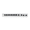 Коммутатор Коммутатор Zyxel XGS1010-12, 8xGE, 2x1/2,5GE, 2xSFP+, настольный, бесшумный