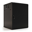 Шкаф HyperlineTWB-0645-SR-RAL9004 настенный 6U, 367x600х450мм, металлическая передняя дверь с замком, две боковые панели, цвет черный (RAL 9004) (разо