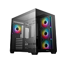 корпус Deepcool CG530 4F без БП, боковое окно (панорама), 3x120мм ARGB Reverse вентилятора на боковой стенке, 1x120мм ARGB вентилятор сзади, черный, A
