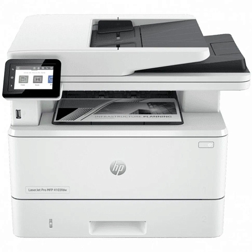 МФУ лазерный HP LaserJet Pro 4103fdw (2Z629A) A4 Duplex Net WiFi белый