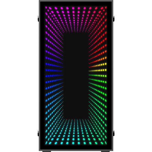Компьютерный корпус, без блока питания ITX/ Gamemax Abyss ITX case, black, w/o PSU, w/2xUSB3.0, infinity rainbow lights FP, w/2x120mm Rainbow top
