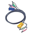 ATEN 2L-5302P Кабель KVM PS/2(Kлав+мышь)1.8м., черный.