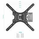 ONKRON M2 чёрный Для телевизоров диагональю 26"-55" Максимальная нагрузка: 35 кг VESA: 100x100, 200x100, 200x200, 200x300, 200x400, 300x200, 300x300,