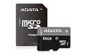 Карта памяти MICRO SDXC 64GB CLASS10 W/AD AUSDX64GUICL10-RA1 ADATA