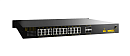 Коммутатор 3 уровня с 4 слотами 1000Base-X SFP , 24 портами 10/100/1000Base-T(X) PoE (разъем RJ45), два входа питания 220 В перем.