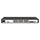 Коммутатор SNR Управляемый коммутатор уровня 2+, 24 порта 10/100/1000Base-T, 4 порта 1/10G SFP+, встроенный БП ~220V AC, разъем для АКБ 12V с возможно