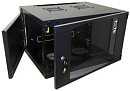 Шкаф настенный Next, 9U 550x600, стеклянная дверь, черный (существенное повреждение коробки)
