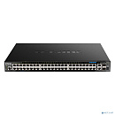 D-Link DGS-1520-52MP/A1A Управляемый L3 стекируемый коммутатор с 44 портами 10/100/1000Base-T, 4 портами 100/1000/2.5GBase-T, 2 портами 10GBase-T и 2