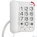TEXET TX-201 белый { проводной, повторный набор номера, кнопка выключения микрофона, регулятор громкости звонка, белый}