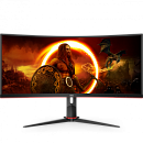 Монитор 34" AOC CU34G2X Curved 3440x1440@144Hz VA LED 21:9 1ms 2*HDMI 2*DP 4*USB3.0 80M:1 178/178 300cd HAS Tilt Swivel Black-Red