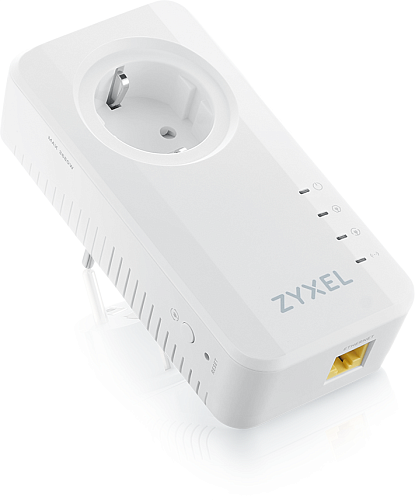 Адаптер/ ZYXEL PLA6457-EU0201F Set of two Powerline adapters Zyxel PLA6457 with built-in socket, G.hn Wave 2 (up to 2400 Mbps), 1xLAN GE