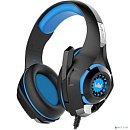 CROWN CMGH-101T Black&blue (Подключение jack 3.5мм 4pin+ адаптер 2*jack spk+mic,Частотныи? диапазон: 20Гц-20,000 Гц ,Кабель 2.1м,Размер D 250мм, регул