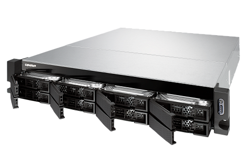 Сетевое хранилище без дисков SMB QNAP TS-883XU-RP-E2124-8G 8-Bay NAS (8x 2.5"/3.5" SATA HDD/SSD), Intel Xeon E-2124 4-core 3.3 GHz (up to 4.3 GHz),