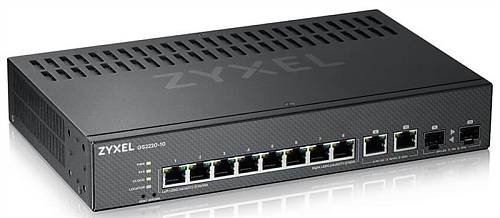 Коммутатор Zyxel Networks L2 Zyxel NebulaFlex Pro GS2220-10, rack 19", 8xGE, 2xCombo (SFP/RJ-45), бесшумный