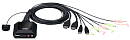 КВМ переключатель ATEN 2-Port USB 4K HDMI Cable KVM Switch