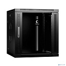 Cabeus SH-05F-12U60/35-R-BK Шкаф телекоммуникационный настенный разобранный 19" 12U 600x350x635mm (ШхГхВ) дверь стекло, цвет черный (RAL 9004)