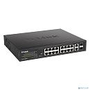 D-Link DES-1018MPV2/A1A Неуправляемый коммутатор с 16 портами 10/100Base-TX и 2 комбо-портами 100/1000Base-T/SFP (16 портов PoE 802.3af/at, PoE-бюджет
