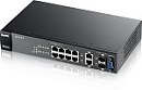 Коммутатор ZYXEL L2 GS2210-8, 8xGE, 2xCombo (SFP/RJ-45), настольный, бесшумный