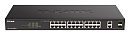 коммутатор D-Link Настраиваемый L2 PoE-коммутатор, 24х1000Base-T PoE, 2xCombo 1000Base-T/SFP, PoE-бюджет 370 Вт