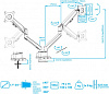 Кронштейн для мониторов Arm Media LCD-T36 серебристый 15"-34" макс.9кг настольный поворот и наклон верт.перемещ.