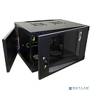 Шкаф настенный Next, 6U 550x450, стеклянная дверь, черный