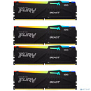 Память оперативная/ Kingston 64GB 5200MT/s DDR5 CL40 DIMM (Kit of 4) FURY Beast RGB XMP