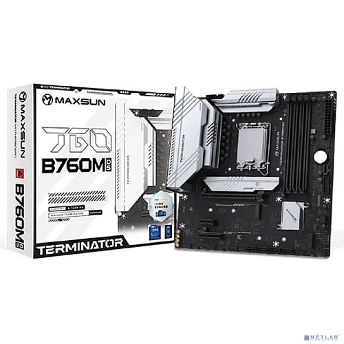 MAXSUN MS-Terminator B760M D5 (Socket 1700, mATX, 4*DDR5, DP/HDMI, 4*SATA3, 3*M.2, 1xPCI-E x16 /1xPCI-E x4, 6*USB 2.0, 2*USB 3.2 Gen1, LAN 1*2.5G, RT