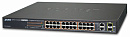 Коммутатор Planet коммутатор/ 24-Port 10/100TX 802.3at High Power POE + 2-Port Gigabit TP/SFP Combo Managed Ethernet Switch (220W)