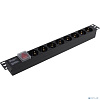Exegate EX280840RUS Блок розеток ExeGate ServerPro PDU-19H801 Al-8S-C14-SW, 19", 1U, Алюм., 8Schuko, С14