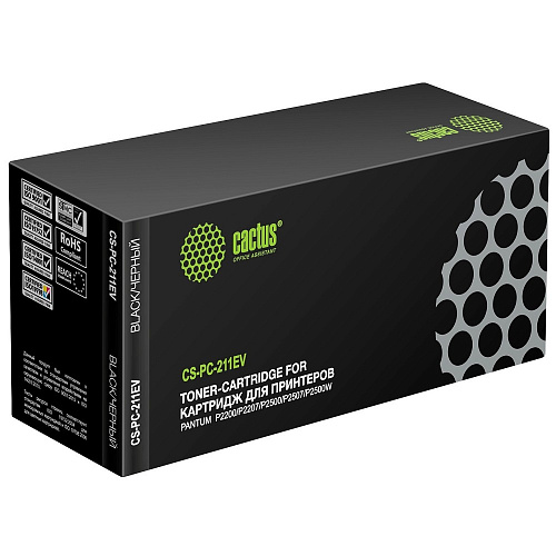 Картридж лазерный Cactus CS-PC-211EV PC-211EV/PC-211P черный (1600стр.) для Pantum M6500/M6500W/M6506NW/M6507/M6507W/M6550W/M6550NW/M6557NW/M6607NW/P2