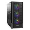 Корпус Exegate EX295765RUS Miditower EVO-8227 (ATX, без БП, 2*USB+1*USB3.0+HD Audio, черный, 3 вент. с RGB подсветкой, боковая панель - закале