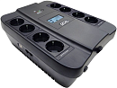 ИБП POWERCOM Back-UPS SPIDER, Line-Interactive, LCD, AVR, 900VA/540W, 8xSchuko outlets (4 surge & 4 batt), black (1168465)