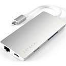 Satech [ST-TCMA2S] Адаптер USB Aluminum Multi-Port Adapter V2. Интерфейс USB-C. 3 порта USB 3.0, 1 порт 4K HDMI, 1 порт Ethernet RJ-45, SD/micro-SD к