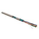 Кабель Hyperline FUTP4R-C5E-S24-IN-PVC-GY-305 (305м) Кабель витая пара, экранированный F/UTP, общий экран фольга, категория 5e, 4 пары 24 AWG, 4х2х0,5