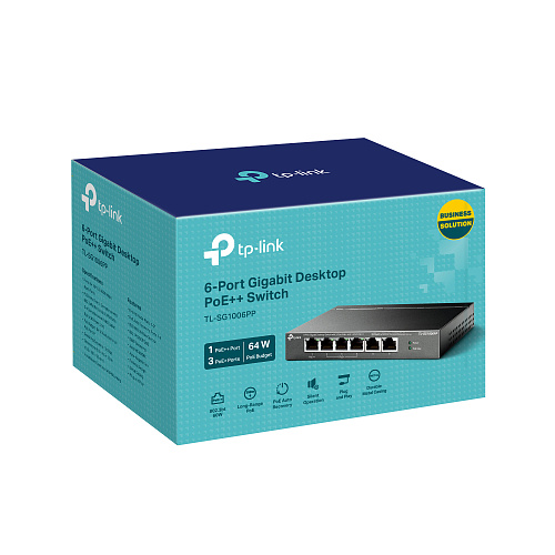 Коммутатор TP-Link Коммутатор/ 6-Port Gigabit Desktop Switch with 3-Port PoE+ and 1-Port PoE++