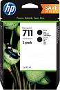 Картридж струйный HP 711 P2V31A черный x2упак. (160мл) для HP DJ T120\125\130\520\525\530