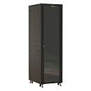 Шкаф Hyperline TTBR-4261-DD-RAL9004 напольный 19-дюймовый, 42U, 2055x600х1000 мм (ВхШхГ), передняя и задняя распашные перфорированные двери (75%), руч