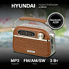 Радиоприемник портативный Hyundai H-PSR200 дерево коричневое/серебристый USB microSD