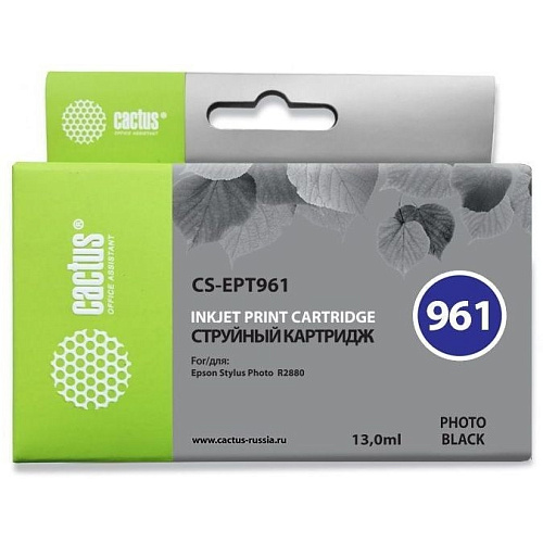 Картридж струйный Cactus CS-EPT961 фото черный (13мл) для Epson Stylus Photo R2880