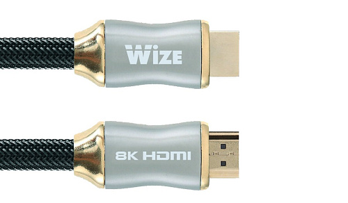 Кабель HDMI Wize [WAVC-HDMI8K-2M] 2 м, v.2.1, 19M/19M, 8K/120Hz/60Hz, 4K/144Hz/120Hz 4:4:4, eARC, HDCP 2.3/EDID/ HEC/CEC/ DDC, 30 AWG, ультравысокоско